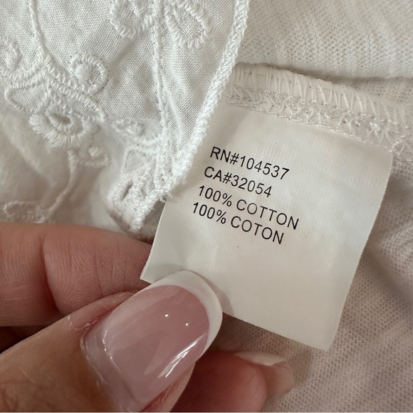 Anthropologie TINY White Eyelet Lace Embroidered Long Sleeve Cardigan Size S - Picture 12 of 16